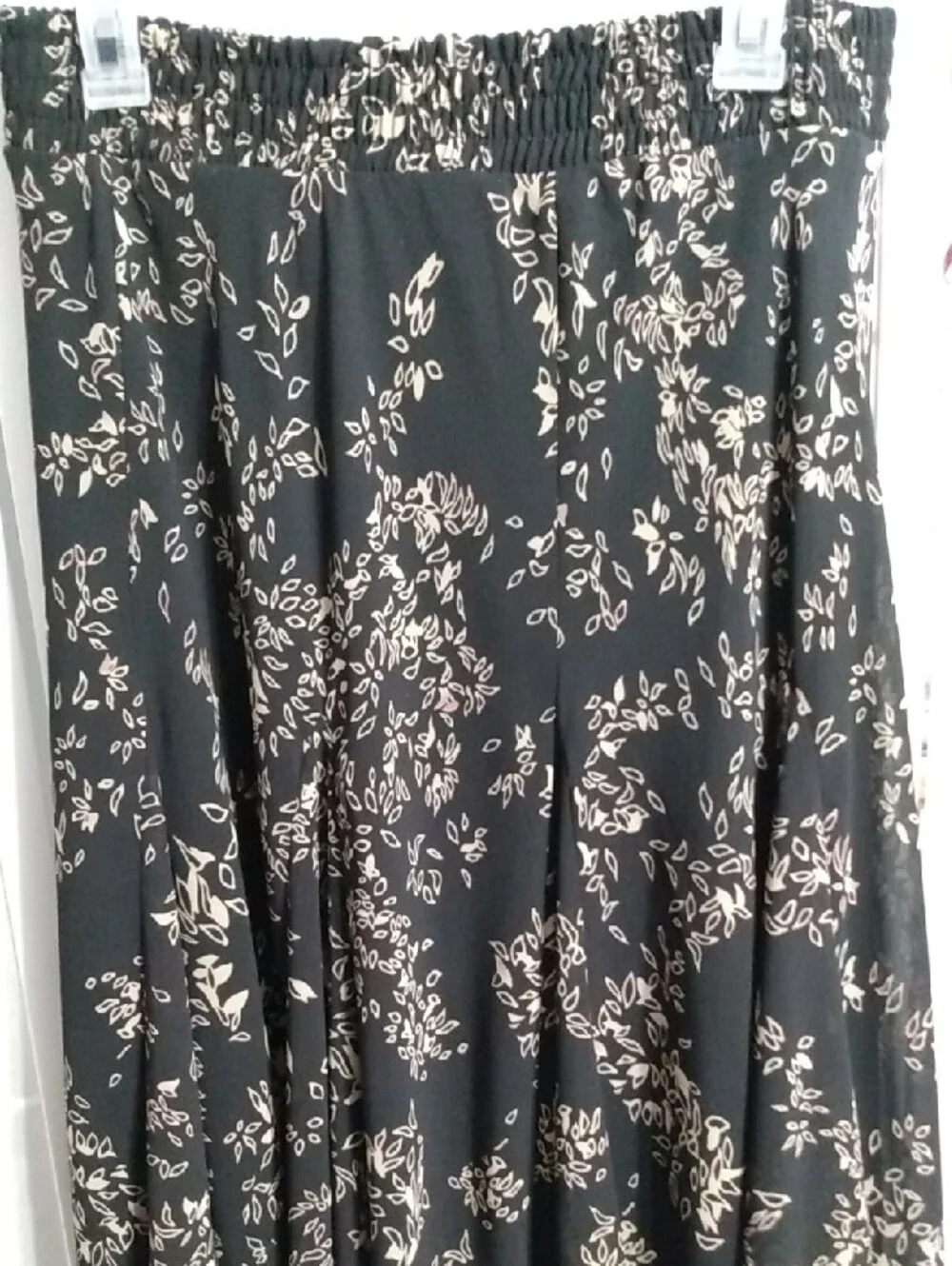 Lapis Black Maxi Skirt with Gold Floral Print